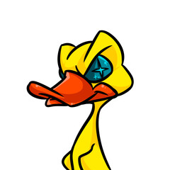 Duckling yellow bird funny character clipart cartoon illustration