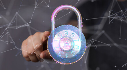 cybersecurity and information or network protection 3d