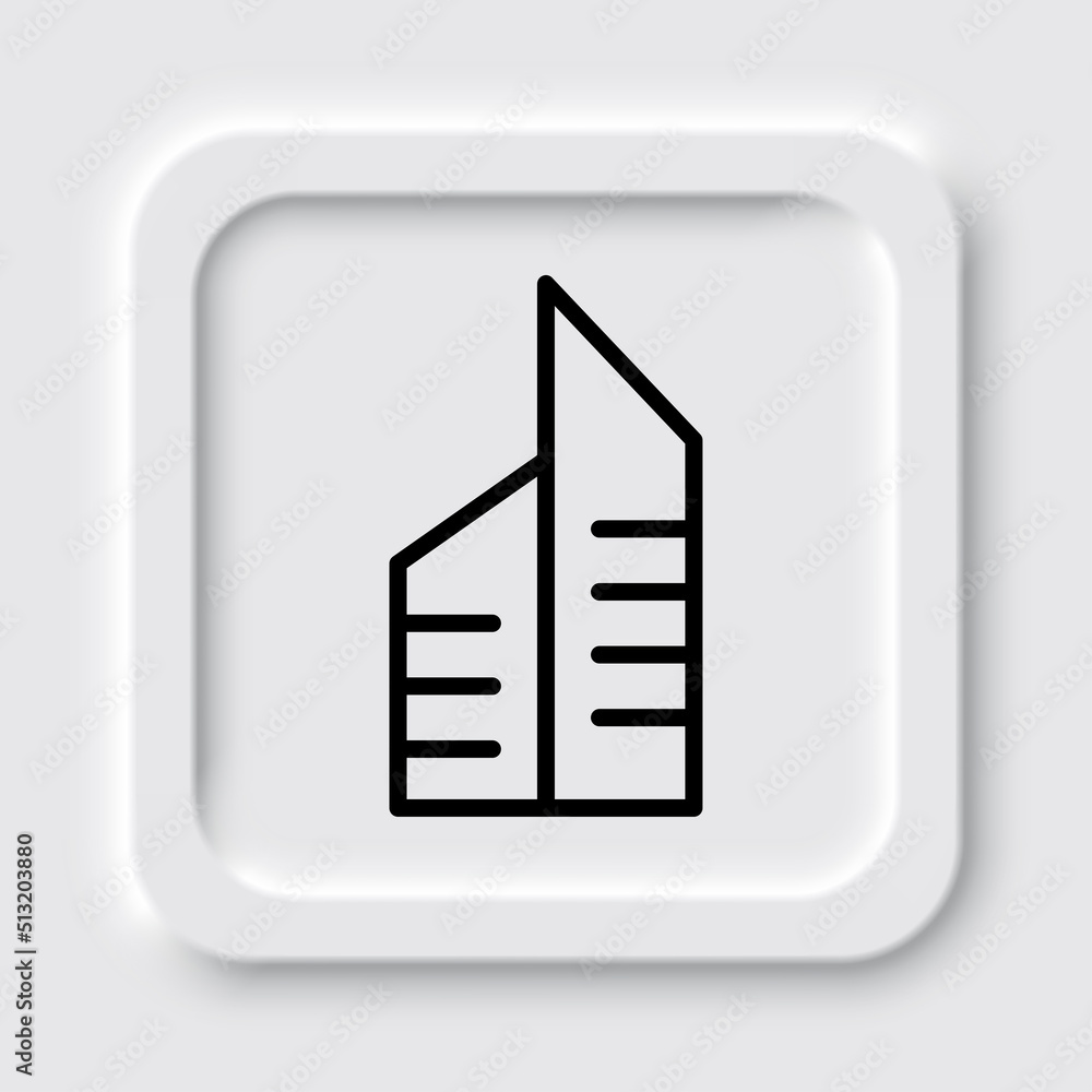 Poster Building icon vector. Flat design. Neumorphism design.ai