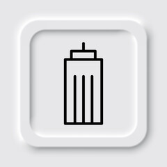 Building icon, vector. Flat design. Neumorphism design.ai