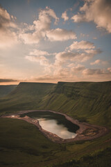 Llyn-y-Fach lake from the Beacons Way in The Black Mountain.