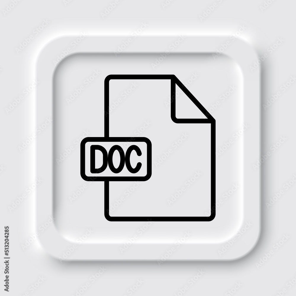 Poster doc file simple icon vector. flat design. neumorphism design.ai