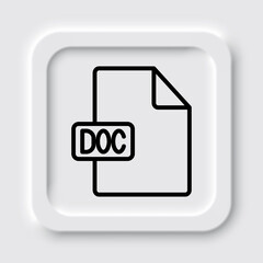 DOC file simple icon vector. Flat design. Neumorphism design.ai