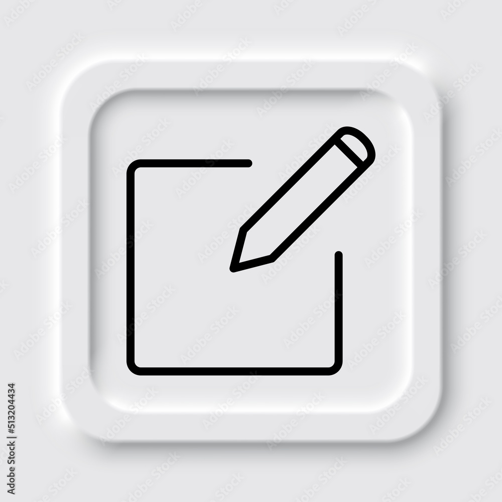 Poster edit simple icon vector. flat design. neumorphism design.ai