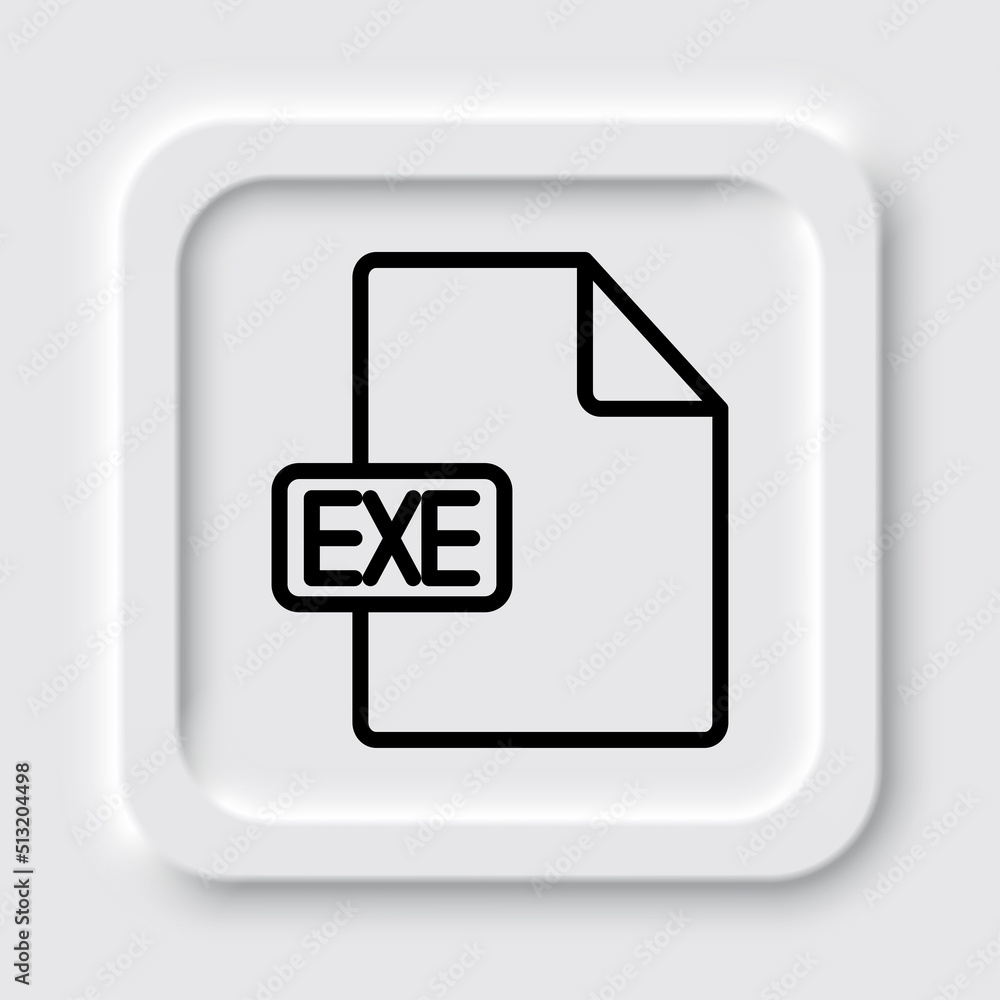 Poster exe file simple icon vector. flat design. neumorphism design.ai