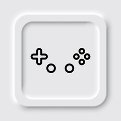 Gamepad buttons simple icon vector. Flat design. Neumorphism design.ai