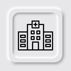 Hospital simple icon vector. Flat design. Neumorphism design.ai