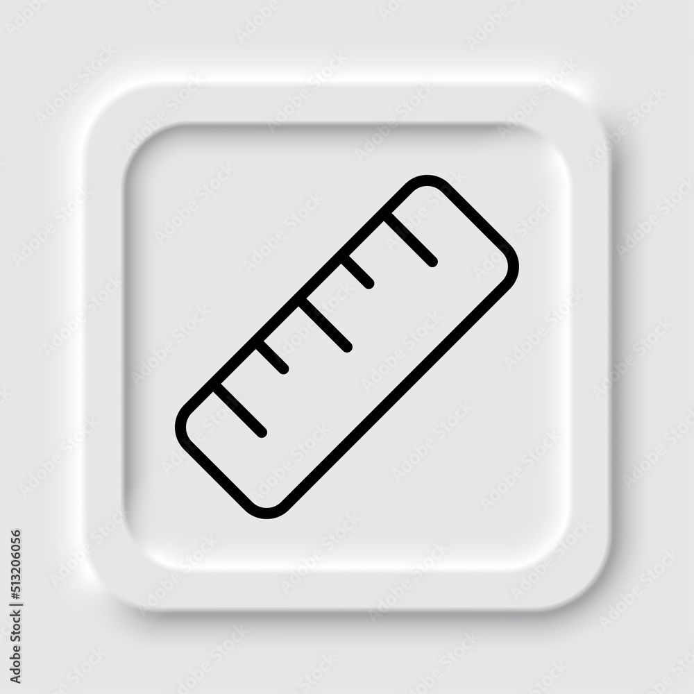 Poster ruler simple icon vector. flar design. neumorphism design.ai