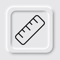 Ruler simple icon vector. Flar design. Neumorphism design.ai