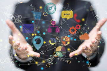 conference Digital Network and data concept 3d