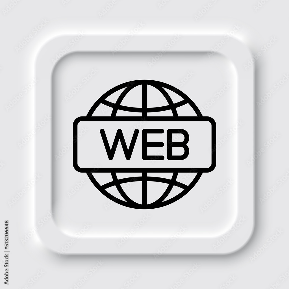 Poster web simple icon vector. flat design. neumorphism design.ai