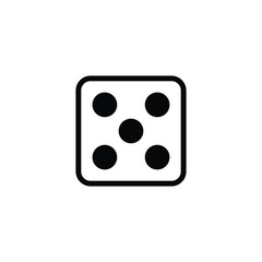 Game dice. Set of game dice, isolated on white background. Dice in a flat and linear design from one to six. 