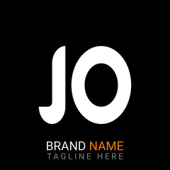 jo Letter Logo design. black background.