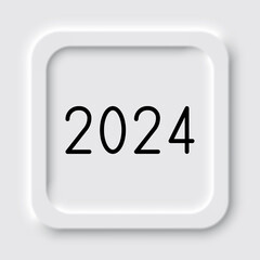 2024 simple icon vector. Flat design. Neumorphism design.ai