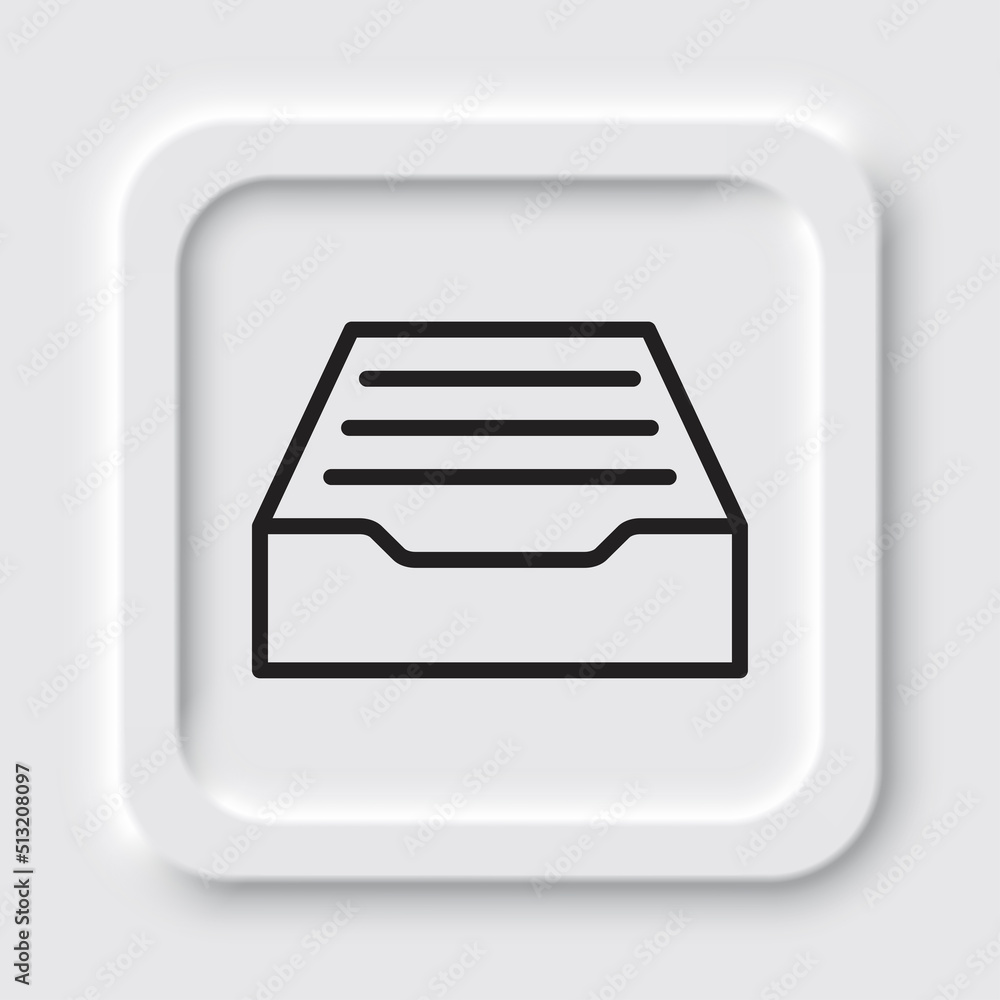 Poster archive storage simple icon vector. flat design. neumorphism design.ai
