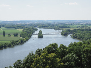 Fototapeta na wymiar View of river Danube in Donaustauf