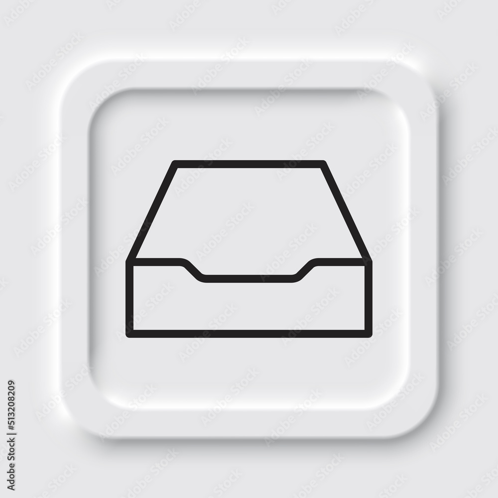Poster archive storage, empty simple icon, vector. flat design. neumorphism design.ai