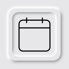 Calendar simple icon, vector. Flat design. Neumorphism design.ai