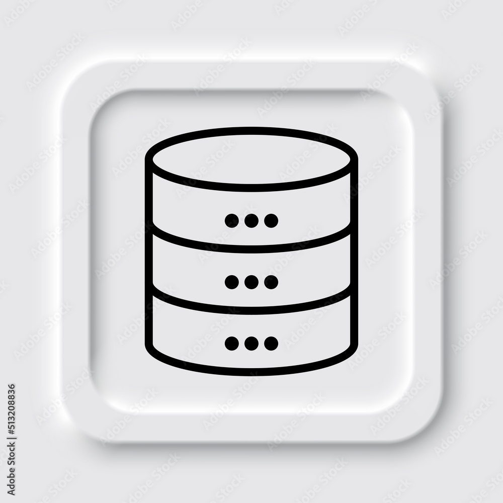 Poster database simple icon vector. flat design. neumorphism design.ai