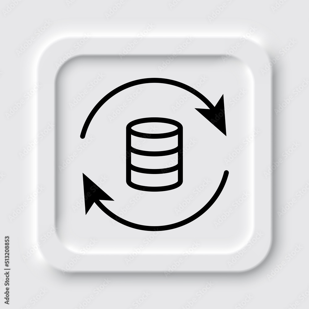 Poster database simple icon, vector. flat design. neumorphism design.ai