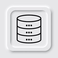 Database simple icon vector. Flat design. Neumorphism design.ai