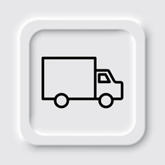 Delivery simple icon vector. Flat design. Neumorphism design.ai