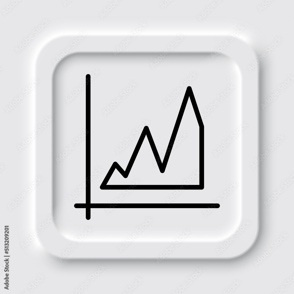 Poster graph simple icon vector. flat design. neumorphism design.ai