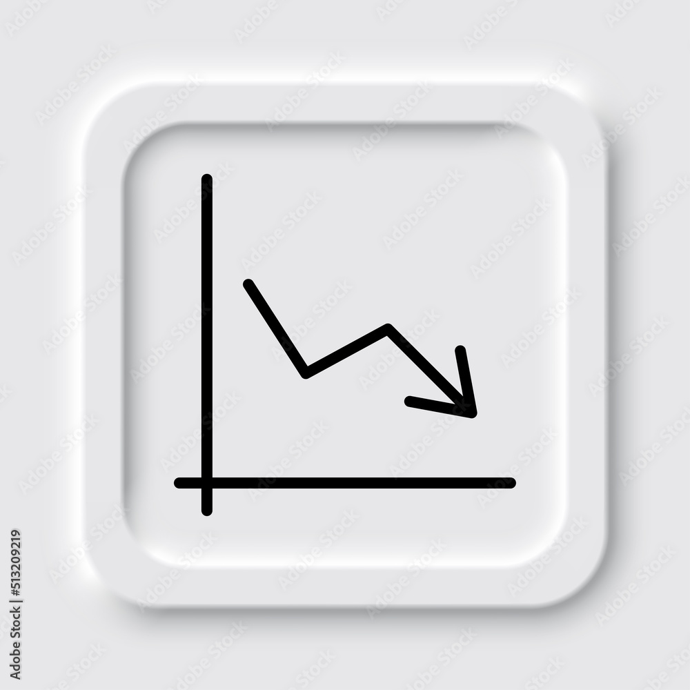 Poster graph simple icon, vector. flat design. neumorphism design.ai