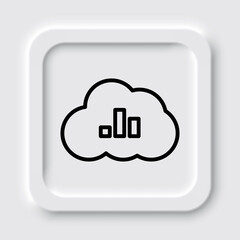 Graph, cloud simple icon vector. Flat design. Neumorphism design.ai