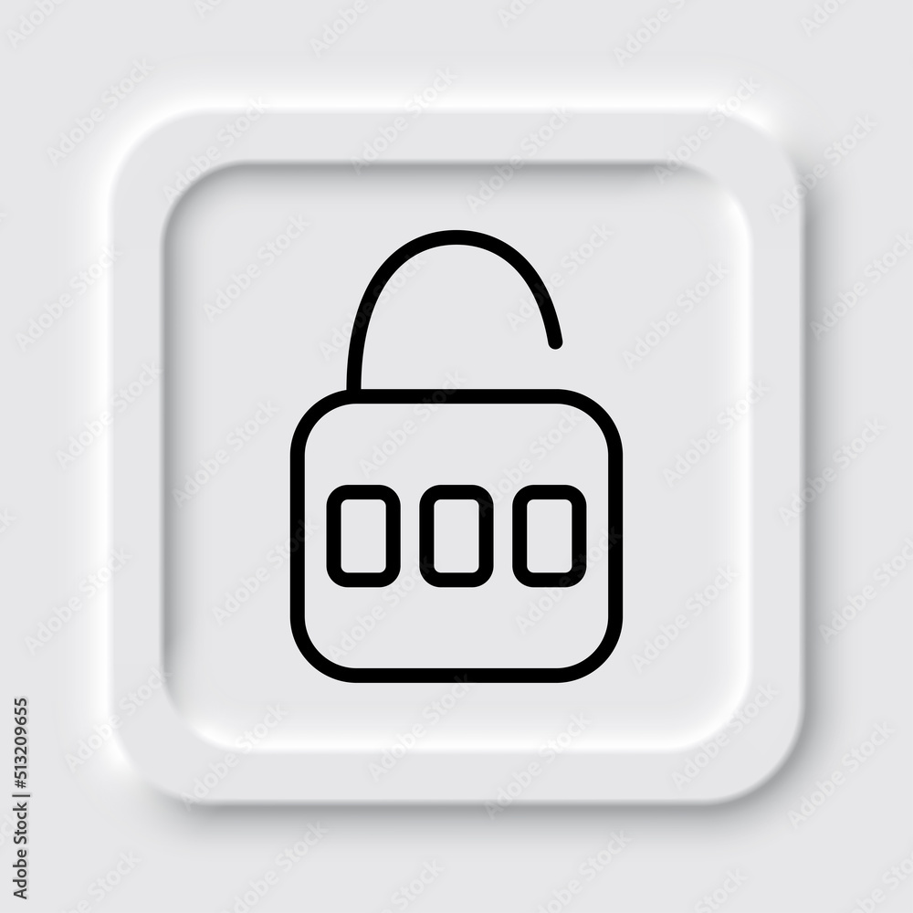 Poster lock simple icon vector. flat design. neumorphism design.ai
