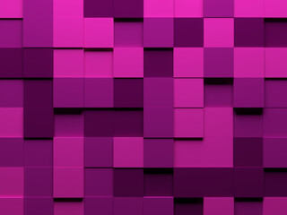 3d square mosaic. Vintage colorful texture. 3D render. 3D illustration