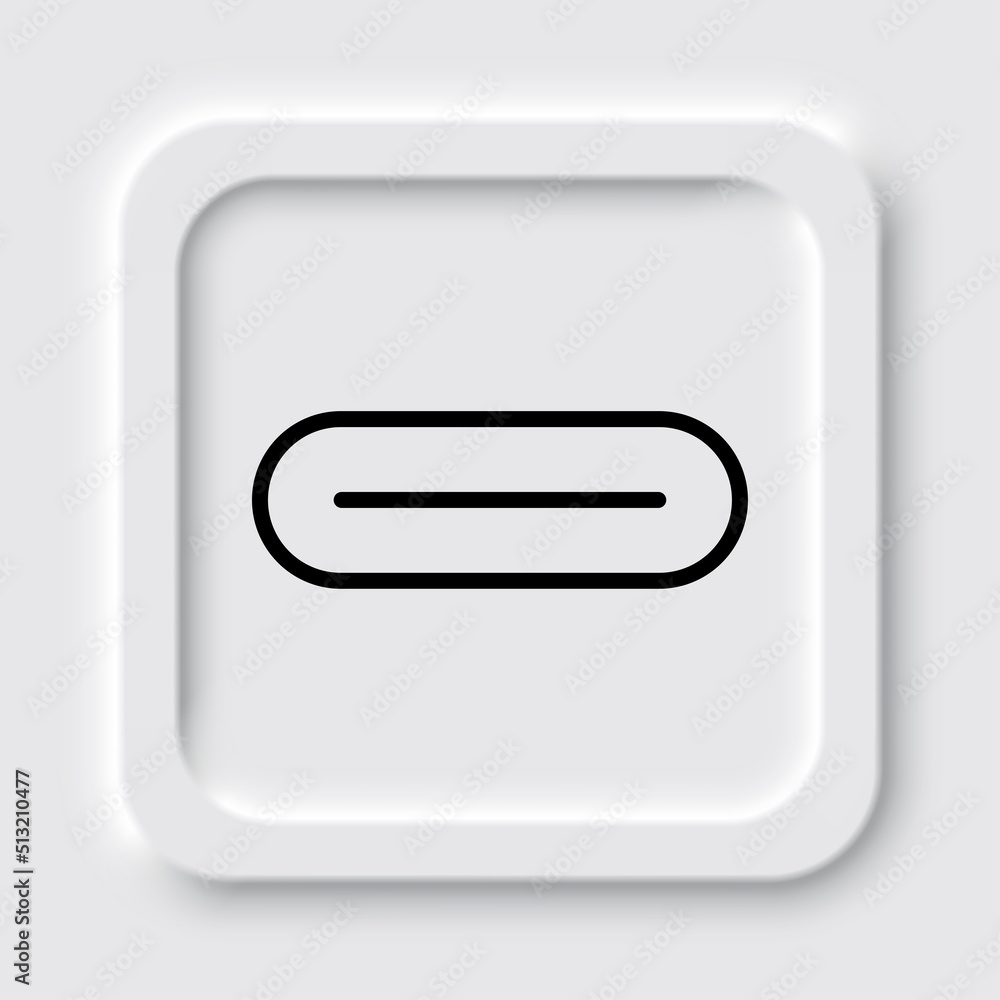 Poster usb-c simple icon vector. flat design. neumorphism design.ai