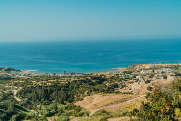 Fototapeta na wymiar Panoramic aerial view of the northern coast of Cyprus near Kaplica