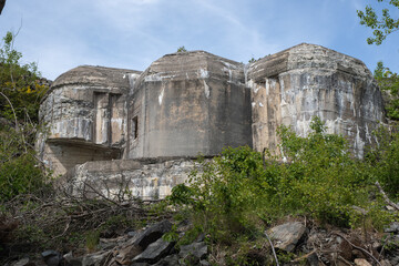 Arendal, Norway - May 28, 2022: Sandvikodden fort was built by the German occupation forces in...
