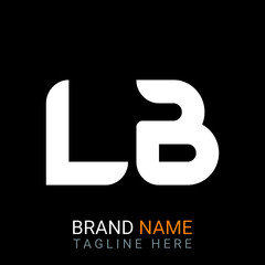 Lb Letter Logo design. black background.