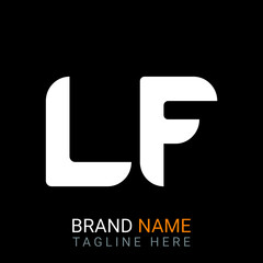 Lf Letter Logo design. black background.