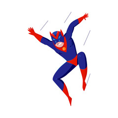 Falling Superhero Pose Composition