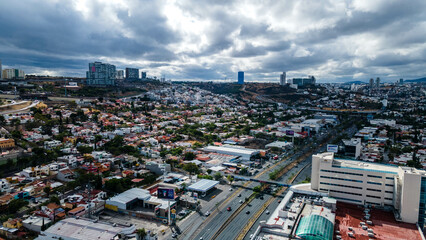 An aerial view of Queretaro City, Mexico. Drone photo 
