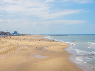 Beaches of Holland with sea and sandy beach