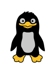 Lustiger ulkiger Pinguin grinst 