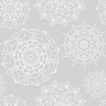 Seamless vector pattern mandala.
Illustration with oriental ethnic motif.