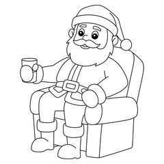 Christmas Santa Sitting On A Chair Isolated 