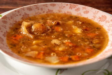 Mocoto Brazilian dish made from cow's feet, with vegetables