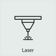 laser machine icon vector icon.Editable stroke.linear style sign for use web design and mobile apps,logo.Symbol illustration.Pixel vector graphics - Vector