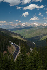 US-40 Switchbacks down from Continental Divide into Winter Park, Colorado