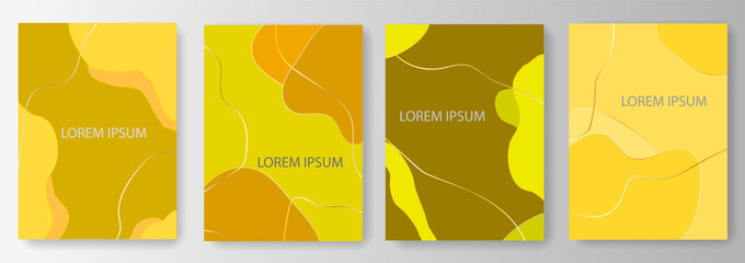 Set collection of modern abstract backgrounds in yellow colors