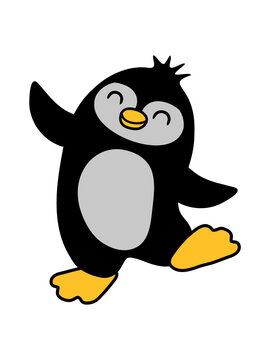 Glücklicher süßer Pinguin tanzt 