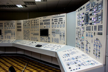 Block control panel of the nuclear power plant