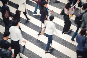 横断歩道を渡る人々 ビジネスイメージ