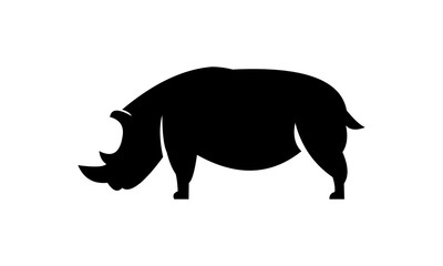 animal rhino silhouette vector